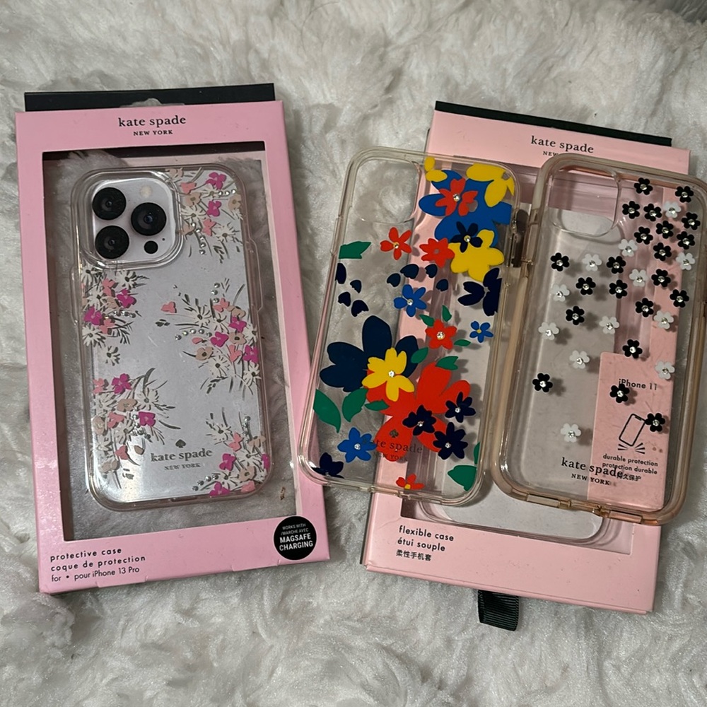 2 iPhone 11 and 1 13pro Kate Spade iPhone cases